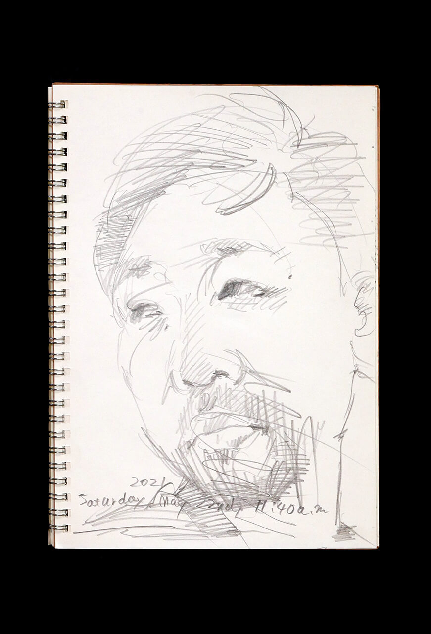 Contemporary artist SHINTAKU Tomoni's 2021/5/22 Self-portrait or pencil drawing