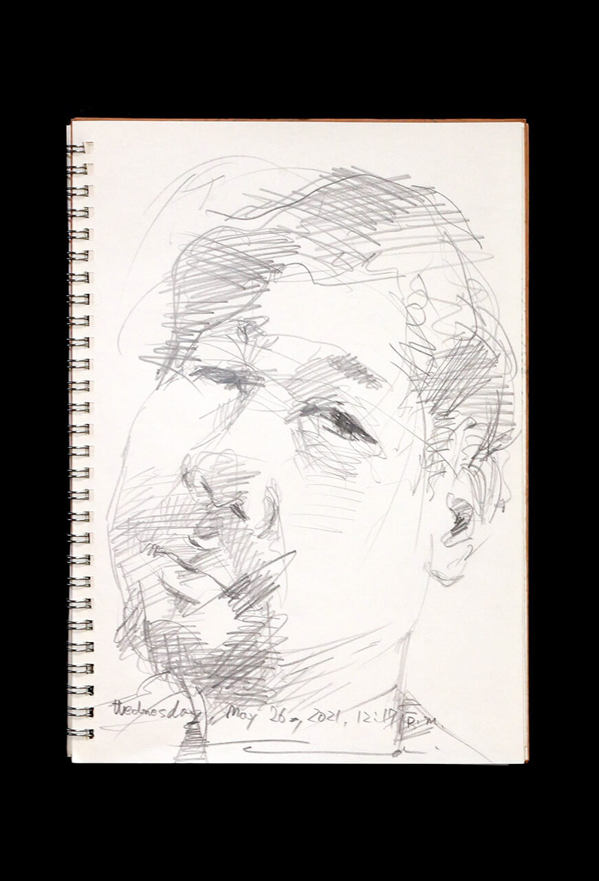 Contemporary artist SHINTAKU Tomoni's 2021/5/26 Self-portrait or pencil drawing