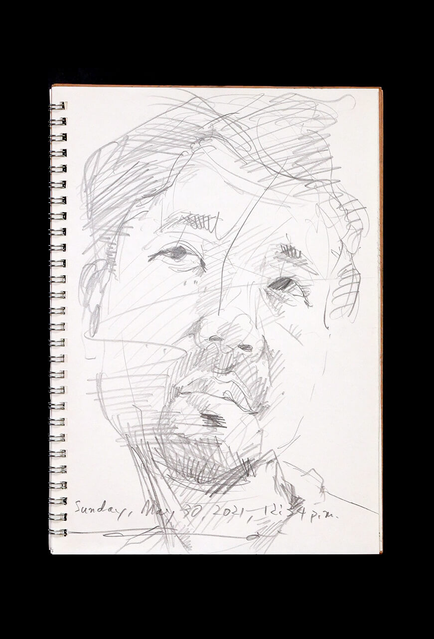 Contemporary artist SHINTAKU Tomoni's 2021/5/30 Self-portrait or pencil drawing