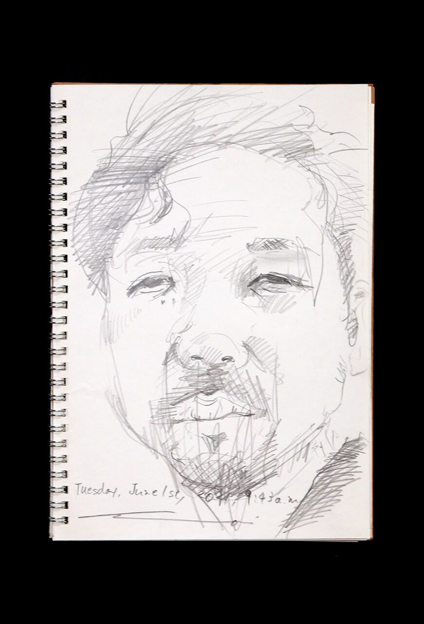 Contemporary artist SHINTAKU Tomoni's 2021/6/1 Self-portrait or pencil drawing