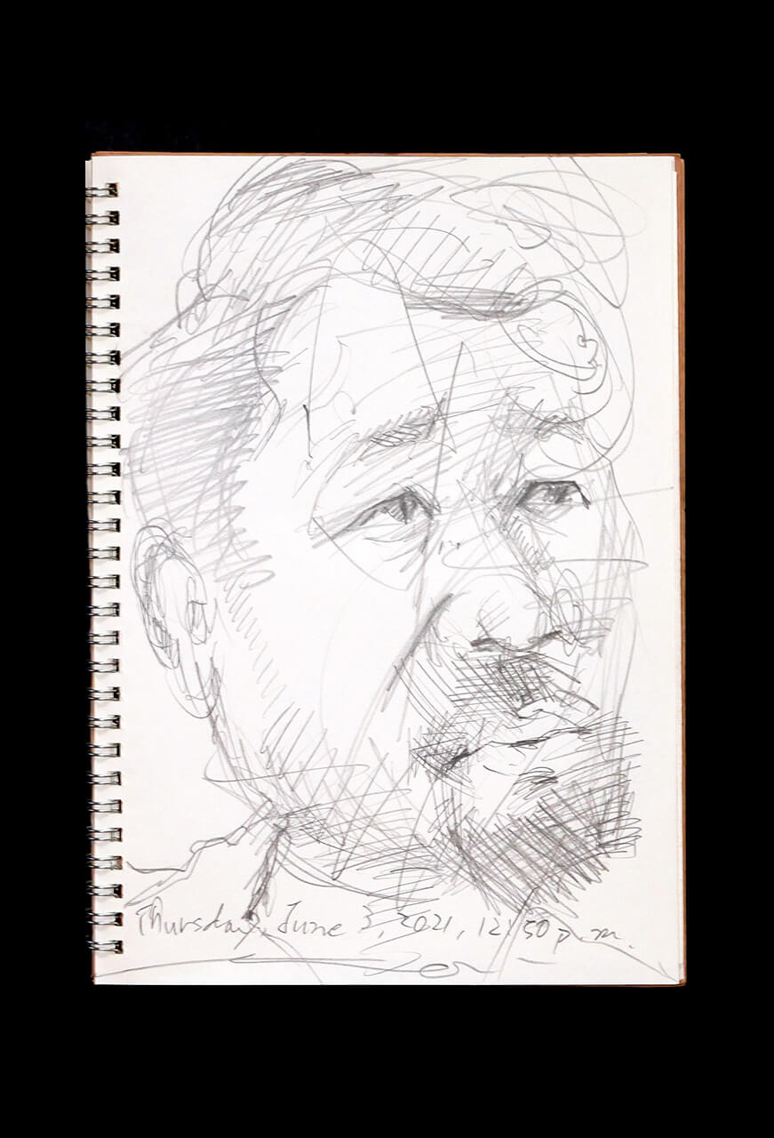 Contemporary artist SHINTAKU Tomoni's 2021/6/3 Self-portrait or pencil drawing