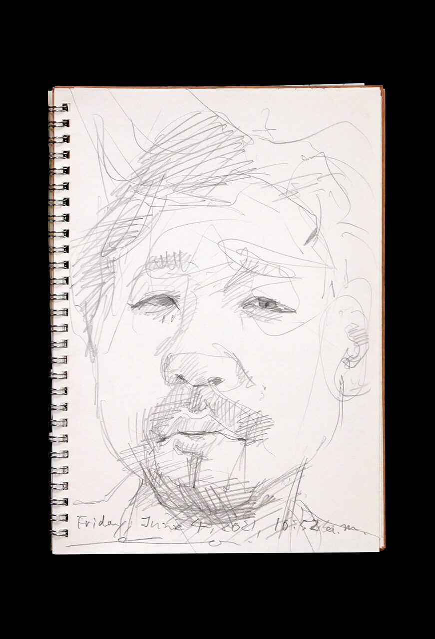 Contemporary artist SHINTAKU Tomoni's 2021/6/4 Self-portrait or pencil drawing
