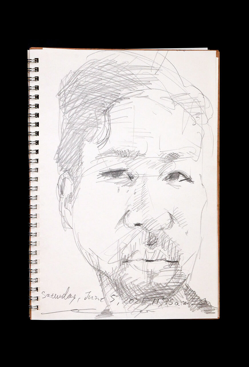 Contemporary artist SHINTAKU Tomoni's 2021/6/5 Self-portrait or pencil drawing