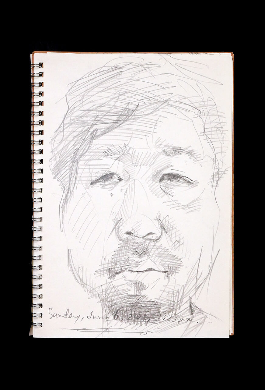 Contemporary artist SHINTAKU Tomoni's 2021/6/6 Self-portrait or pencil drawing