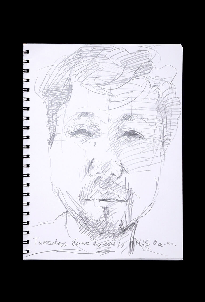 Contemporary artist SHINTAKU Tomoni's 2021/6/8 Self-portrait or pencil drawing