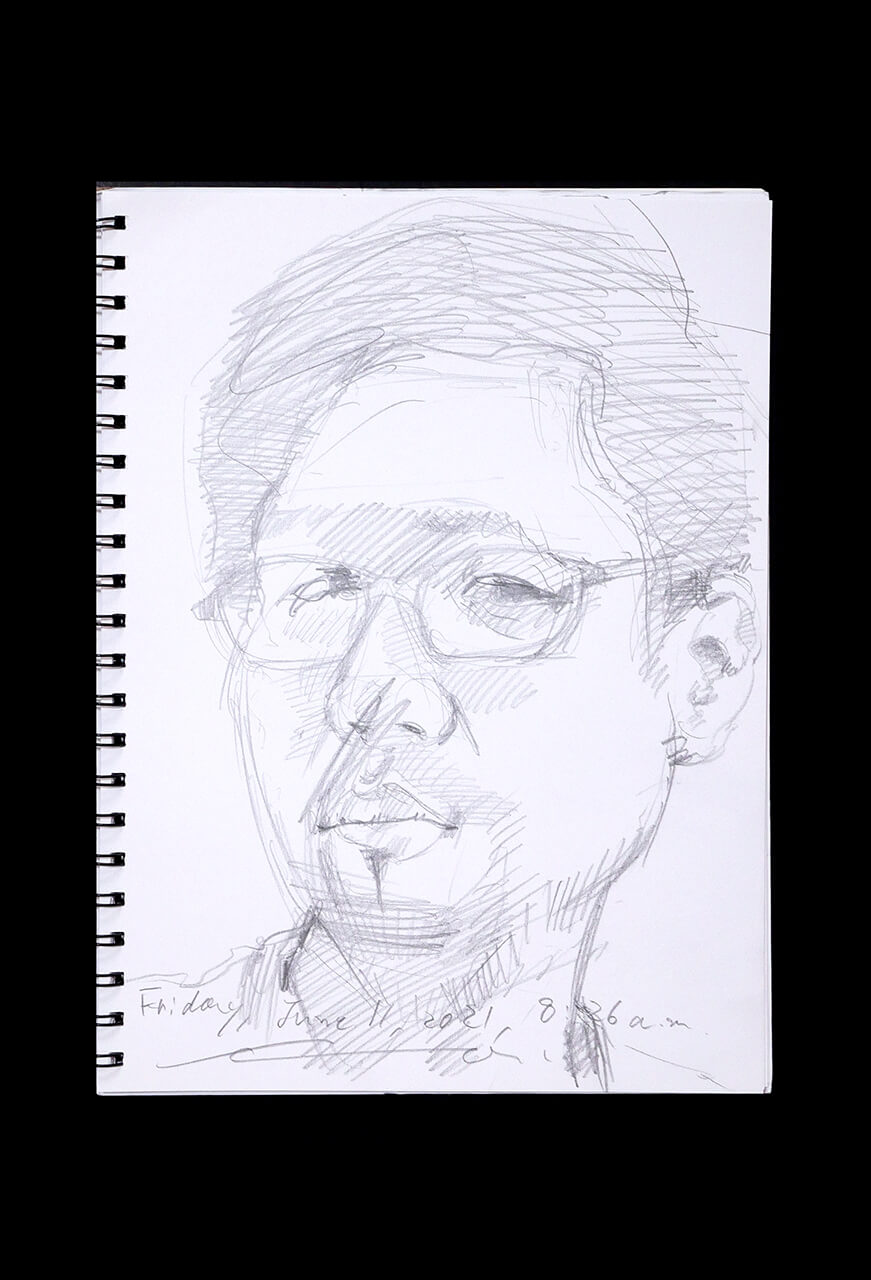 Contemporary artist SHINTAKU Tomoni's 2021/6/11 Self-portrait or pencil drawing
