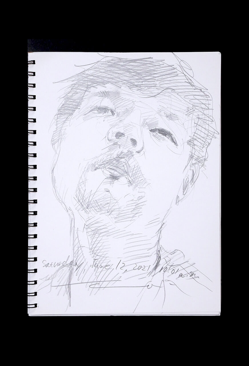 Contemporary artist SHINTAKU Tomoni's 2021/6/12 Self-portrait or pencil drawing
