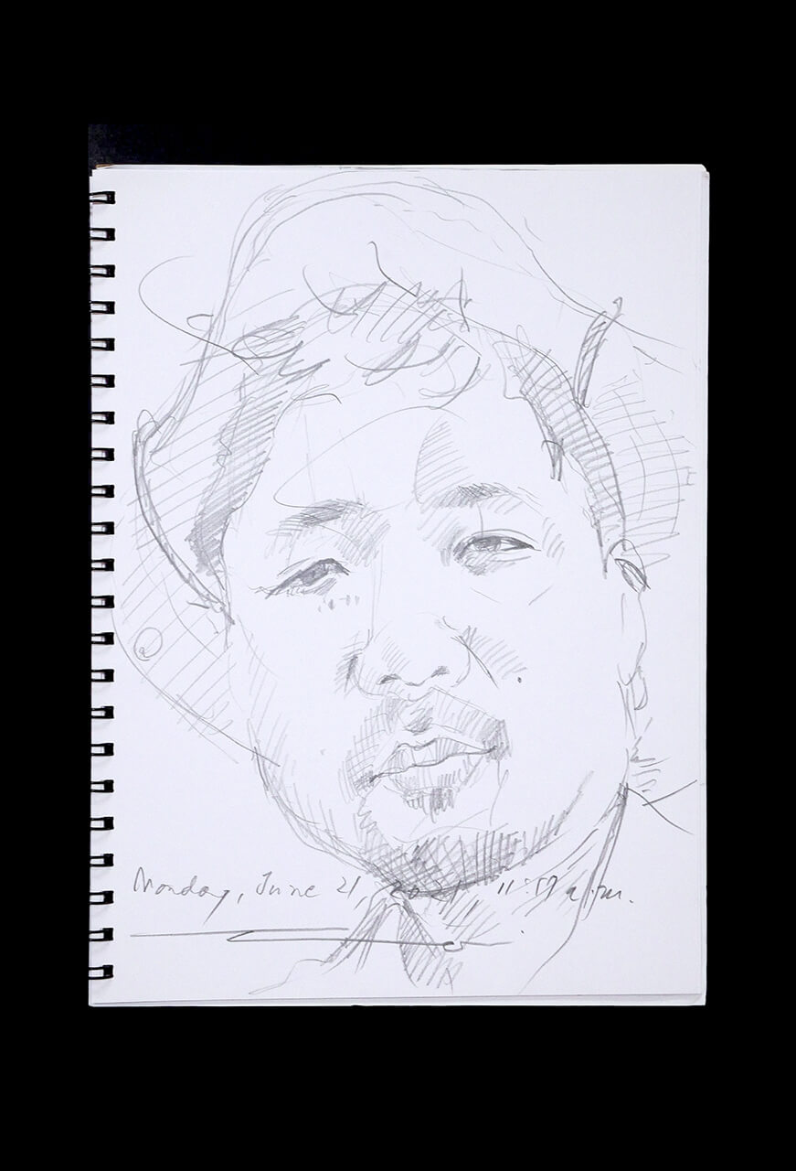 Contemporary artist SHINTAKU Tomoni's 2021/6/21 Self-portrait or pencil drawing