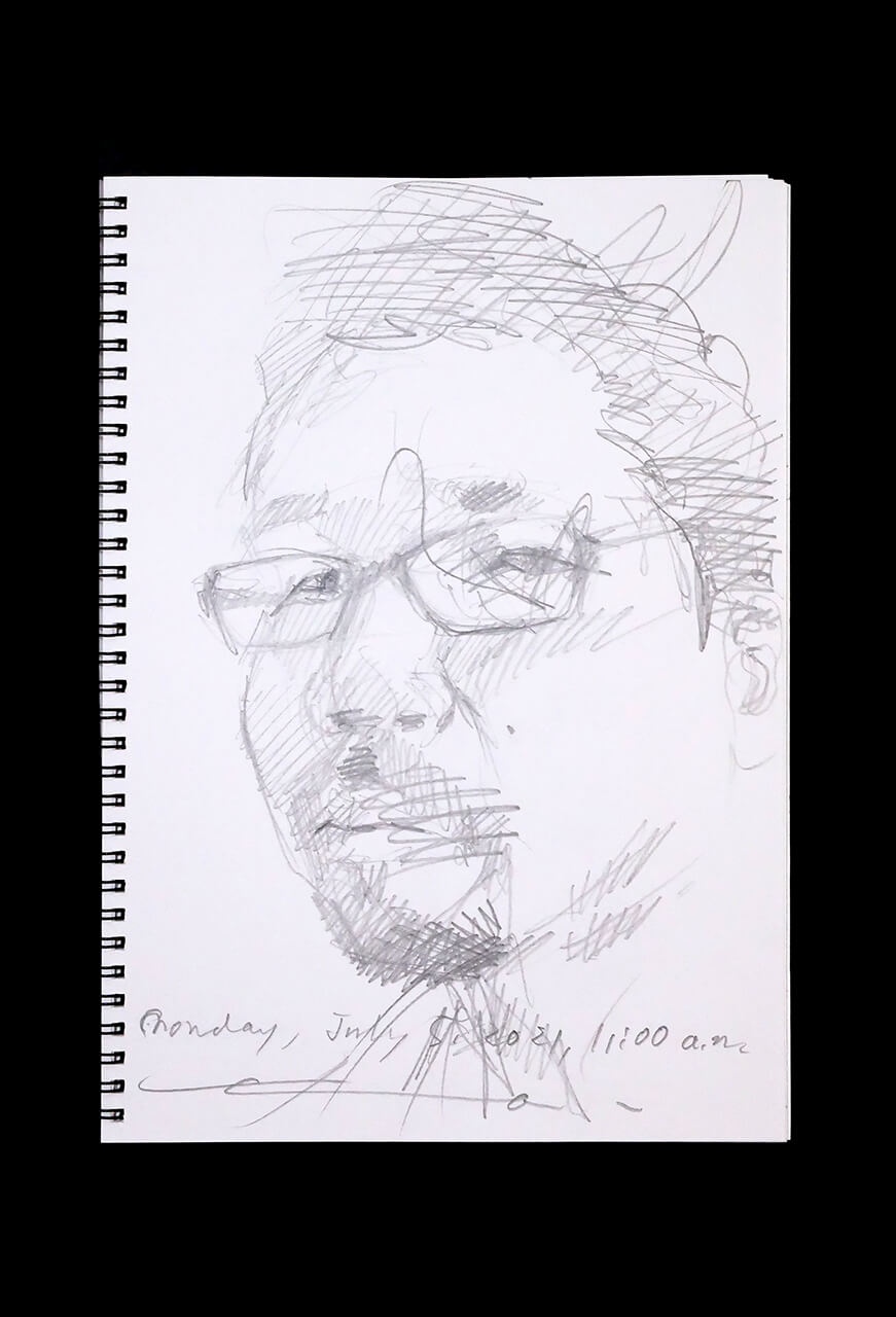 Contemporary artist SHINTAKU Tomoni's 2021/7/5 Self-portrait or pencil drawing