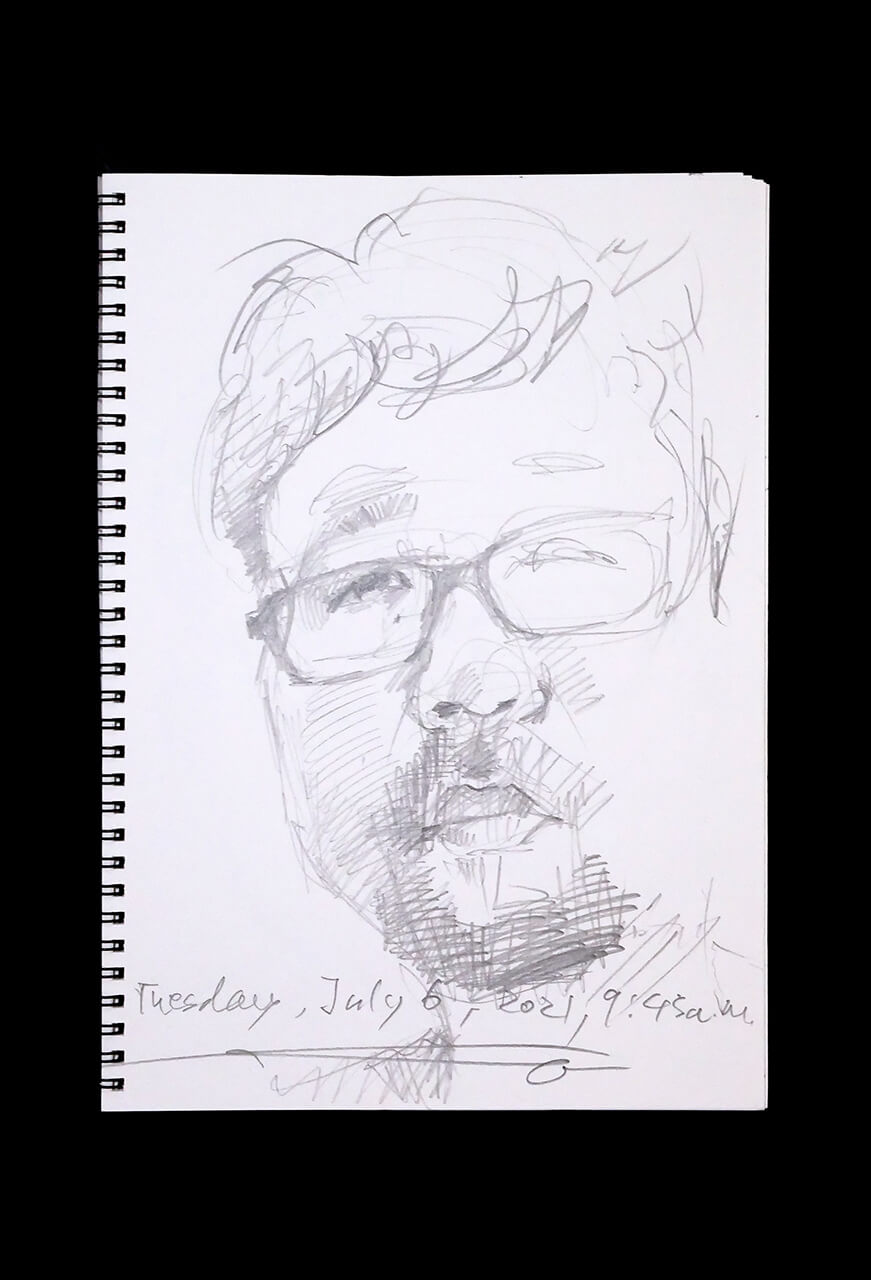 Contemporary artist SHINTAKU Tomoni's 2021/7/6 Self-portrait or pencil drawing