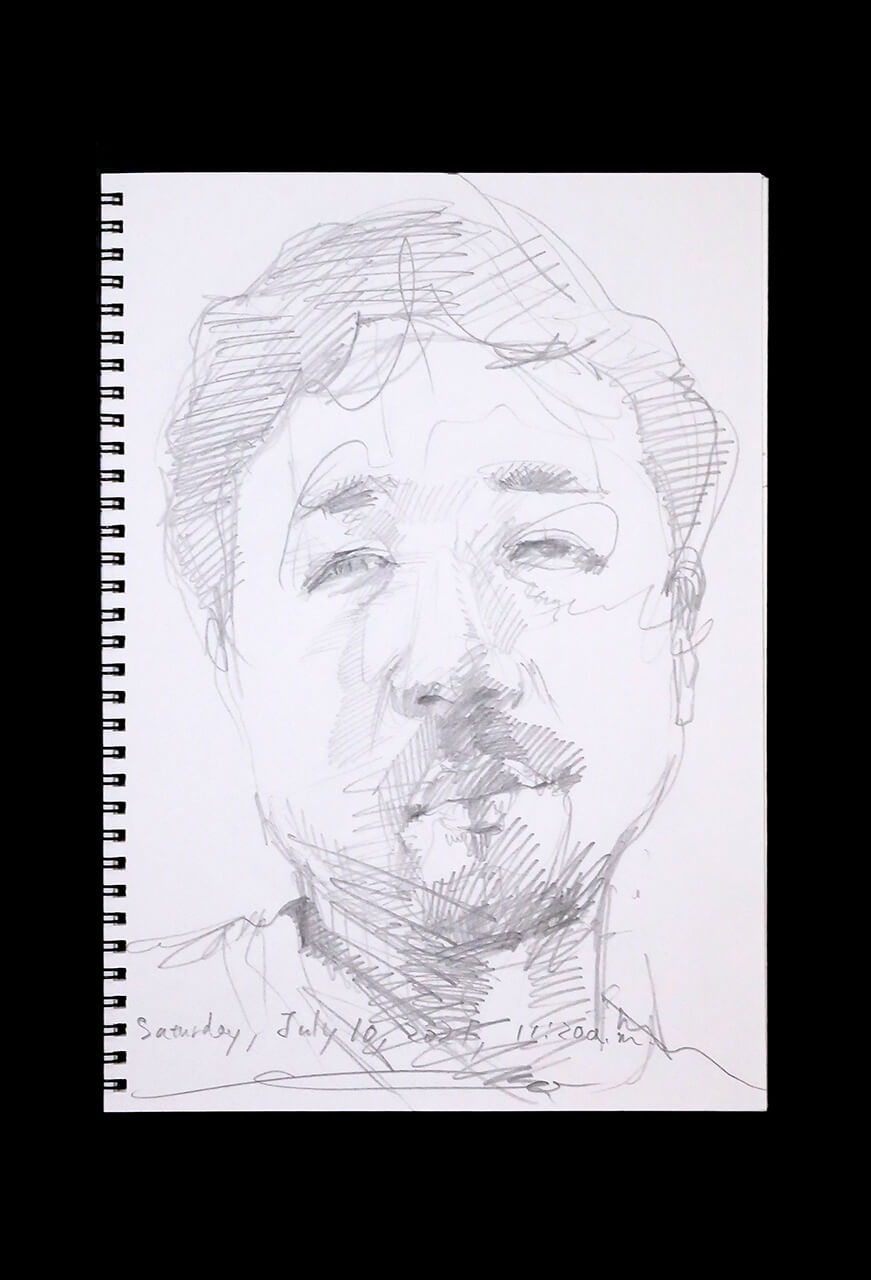Contemporary artist SHINTAKU Tomoni's 2021/7/10 Self-portrait or pencil drawing