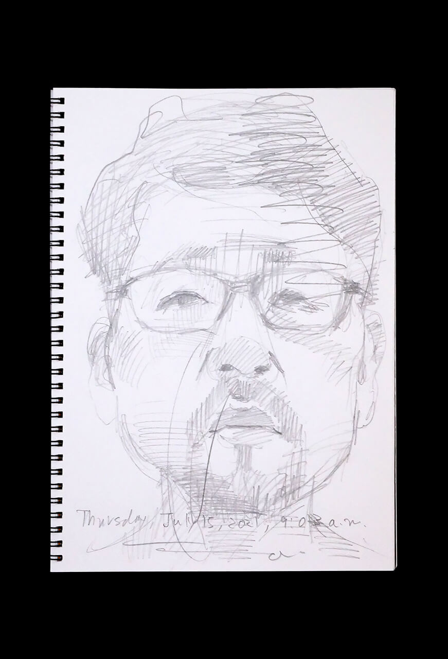 Contemporary artist SHINTAKU Tomoni's 2021/7/15 Self-portrait or pencil drawing