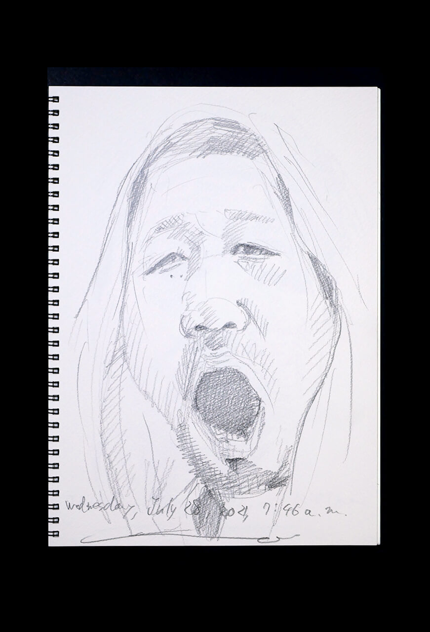 Contemporary artist SHINTAKU Tomoni's 2021/7/28 Self-portrait or pencil drawing