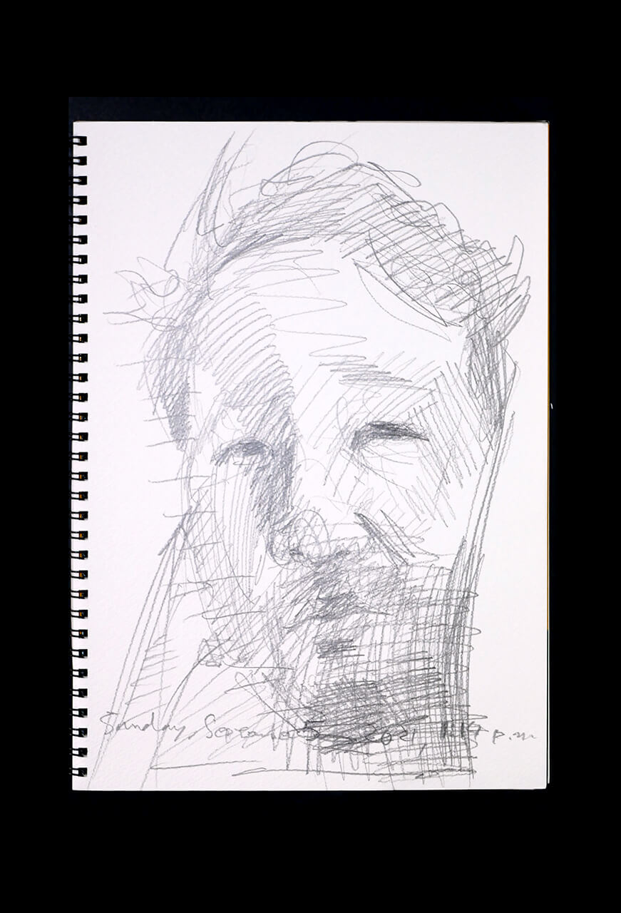 Contemporary artist SHINTAKU Tomoni's 2021/9/5 Self-portrait or pencil drawing