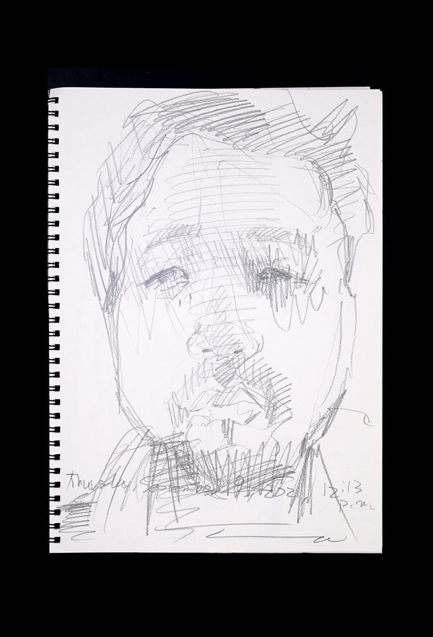 Contemporary artist SHINTAKU Tomoni's 2021/9/9 Self-portrait or pencil drawing