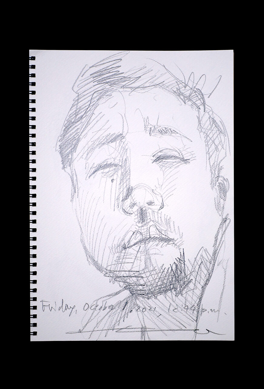 Contemporary artist SHINTAKU Tomoni's 2021/10/1 Self-portrait or pencil drawing