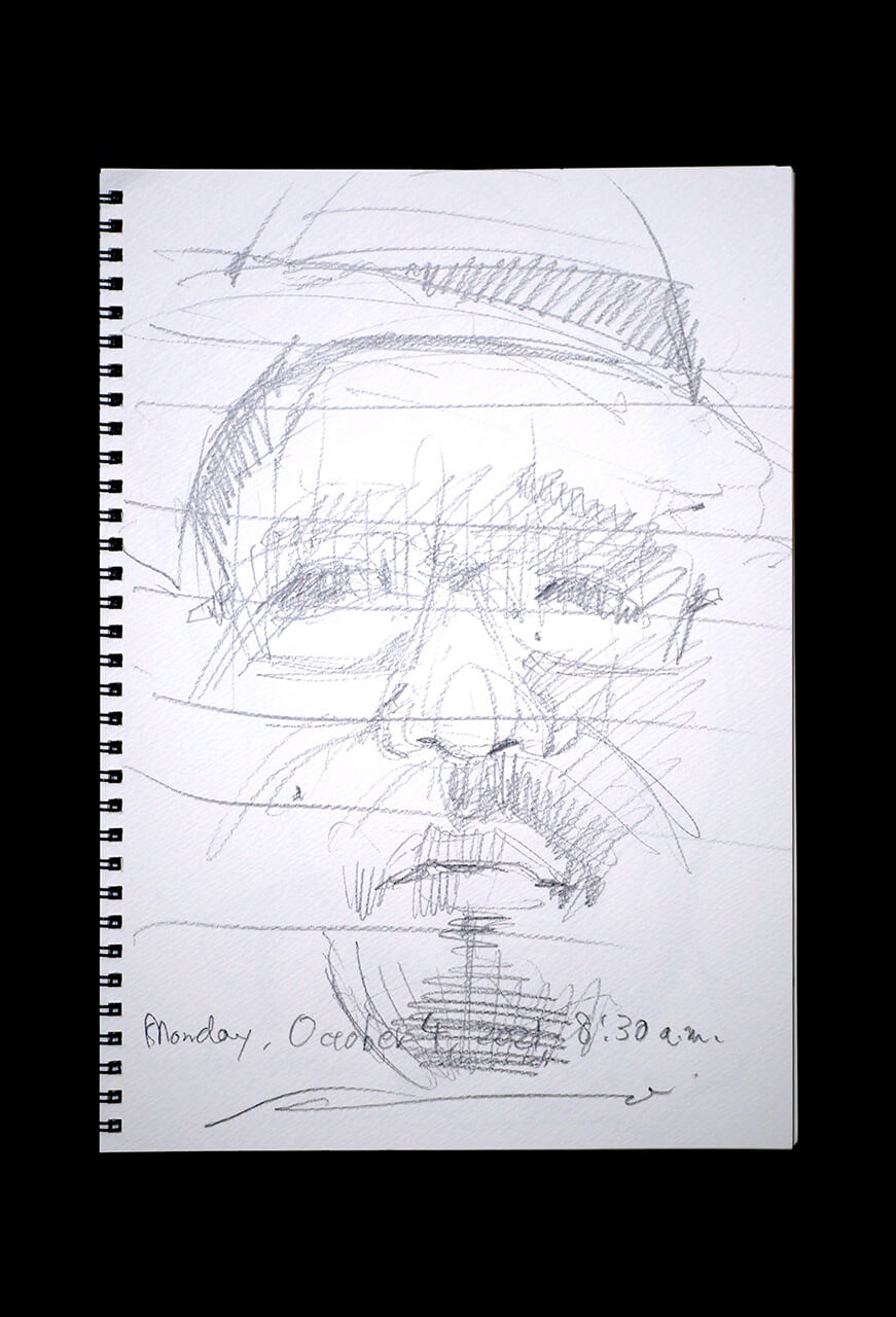 Contemporary artist SHINTAKU Tomoni's 2021/10/4 Self-portrait or pencil drawing