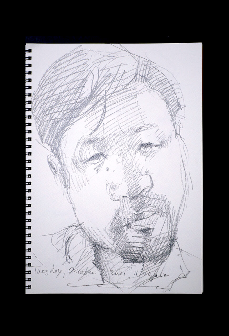 Contemporary artist SHINTAKU Tomoni's 2021/10/5 Self-portrait or pencil drawing