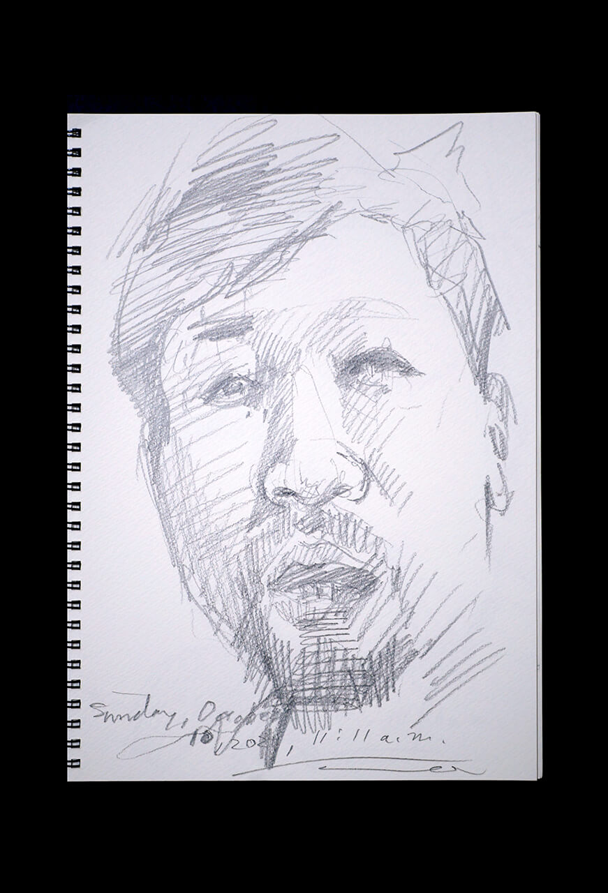 Contemporary artist SHINTAKU Tomoni's 2021/10/10 Self-portrait or pencil drawing