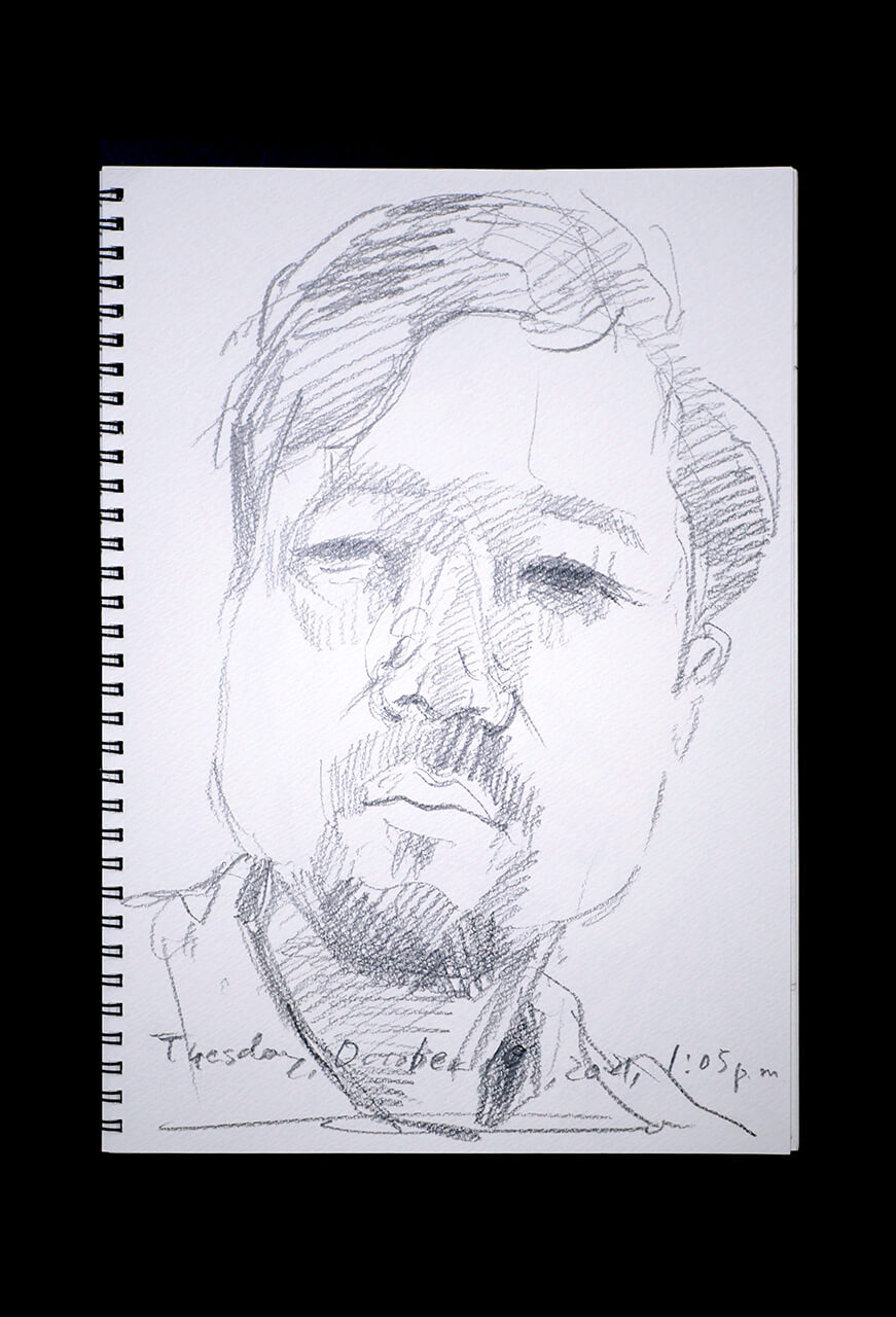 Contemporary artist SHINTAKU Tomoni's 2021/10/19 Self-portrait or pencil drawing