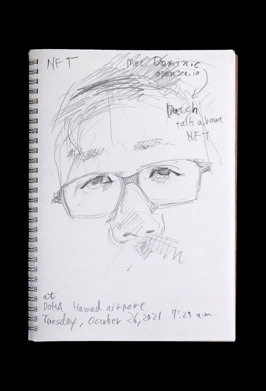 Contemporary artist SHINTAKU Tomoni's 2021/10/26 Self-portrait or pencil drawing