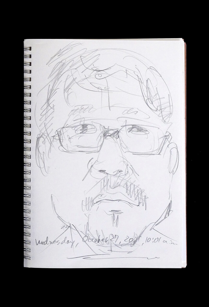 Contemporary artist SHINTAKU Tomoni's 2021/10/27 Self-portrait or pencil drawing