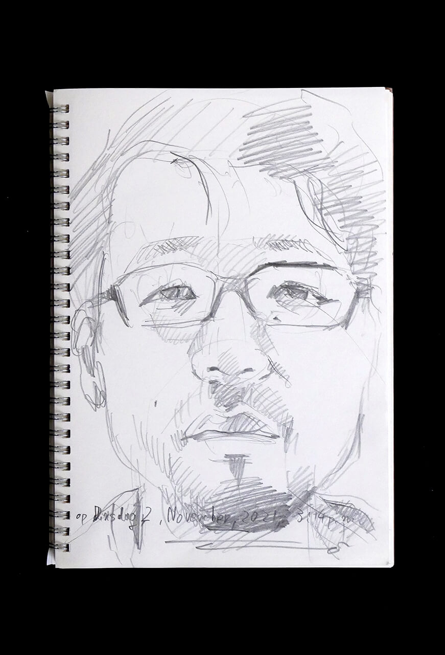 Contemporary artist SHINTAKU Tomoni's 2021/11/2 Self-portrait or pencil drawing