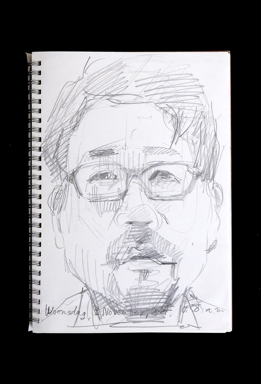 Contemporary artist SHINTAKU Tomoni's 2021/11/3 Self-portrait or pencil drawing