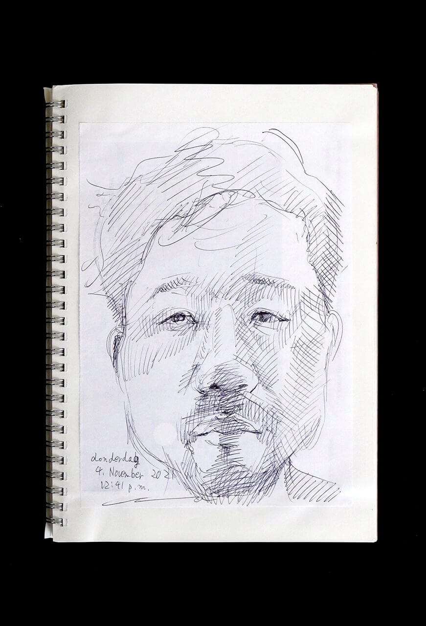 Contemporary artist SHINTAKU Tomoni's 2021/11/4 Self-portrait or pencil drawing