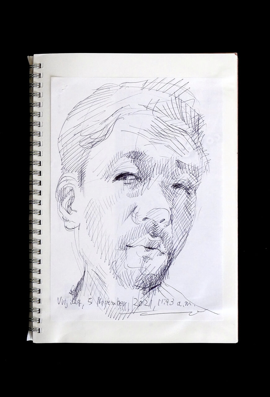 Contemporary artist SHINTAKU Tomoni's 2021/11/5 Self-portrait or pencil drawing