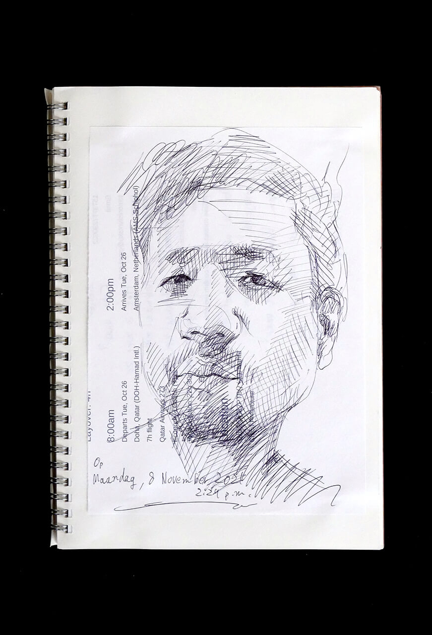 Contemporary artist SHINTAKU Tomoni's 2021/11/8 Self-portrait or pencil drawing