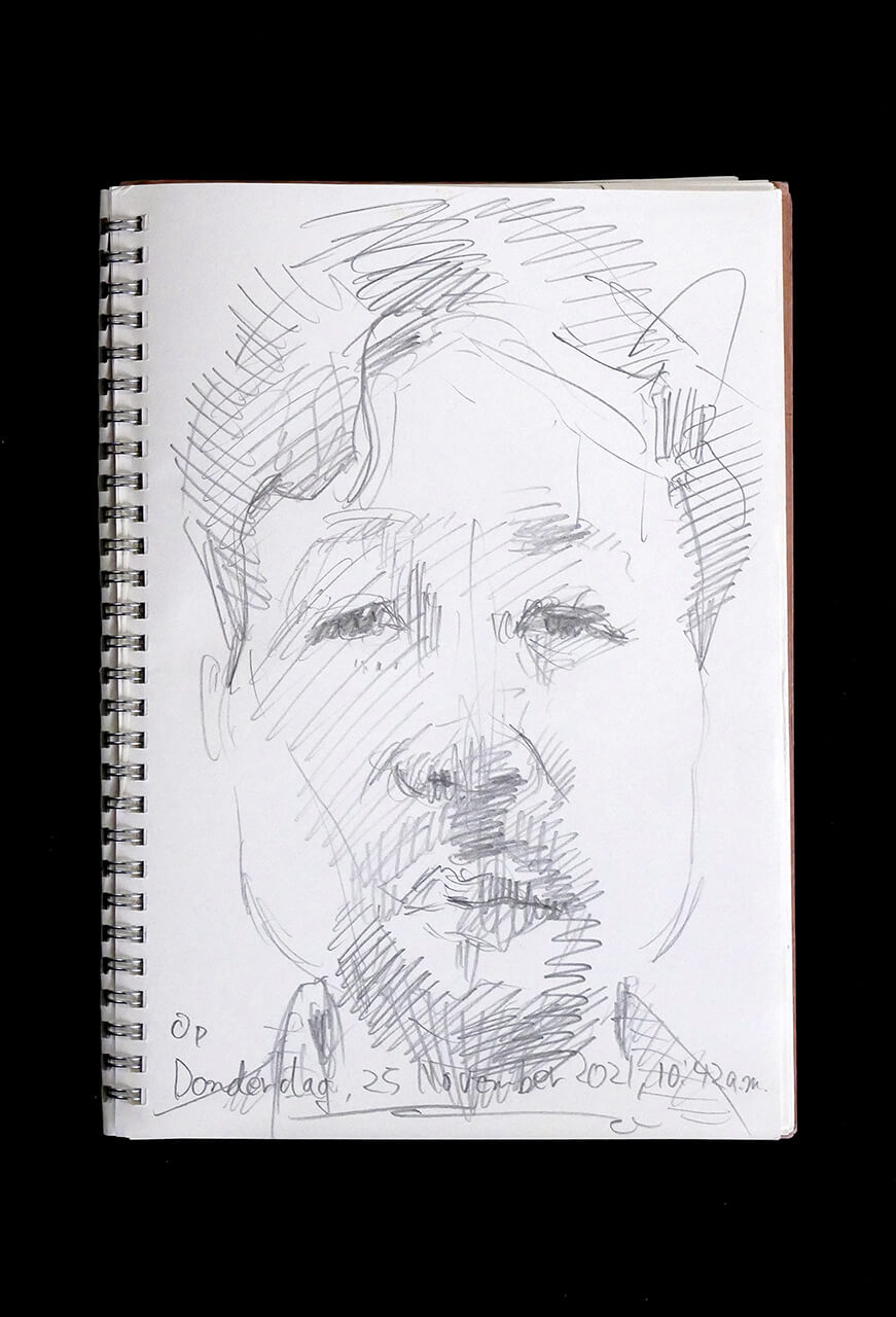 Contemporary artist SHINTAKU Tomoni's 2021/11/25 Self-portrait or pencil drawing