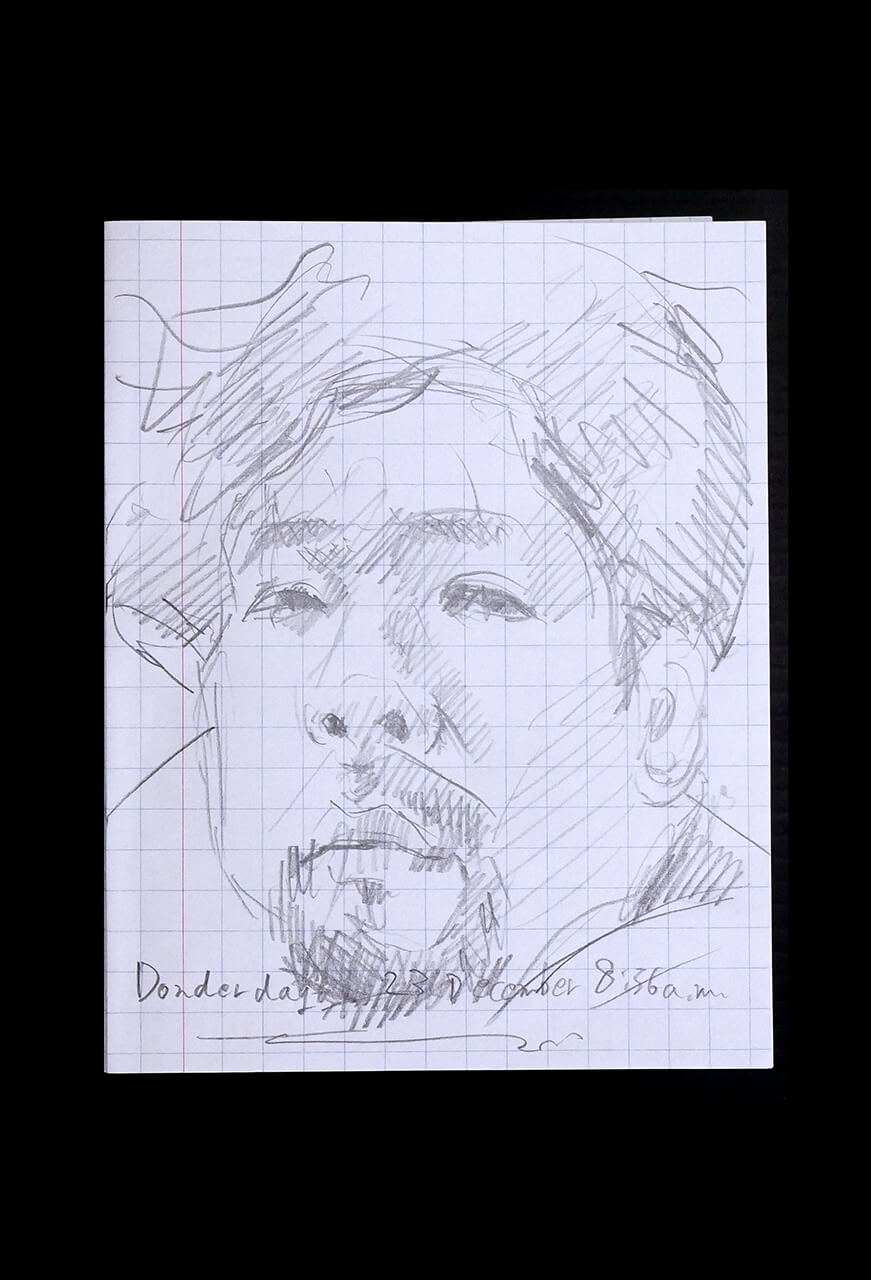 Contemporary artist SHINTAKU Tomoni's 2021/12/23 Self-portrait or pencil drawing