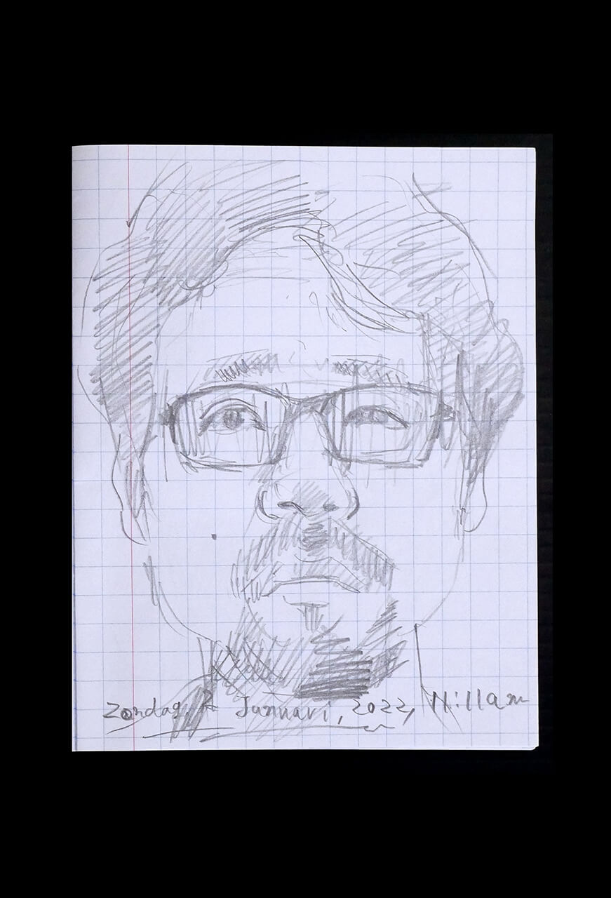 Contemporary artist SHINTAKU Tomoni's 2022/1/2 Self-portrait or pencil drawing