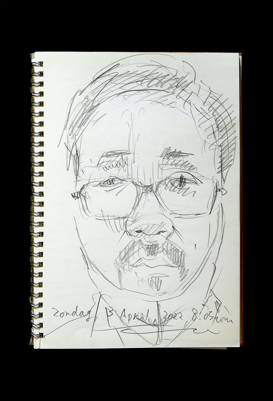Contemporary artist SHINTAKU Tomoni's 2022/4/3 Self-portrait or pencil drawing