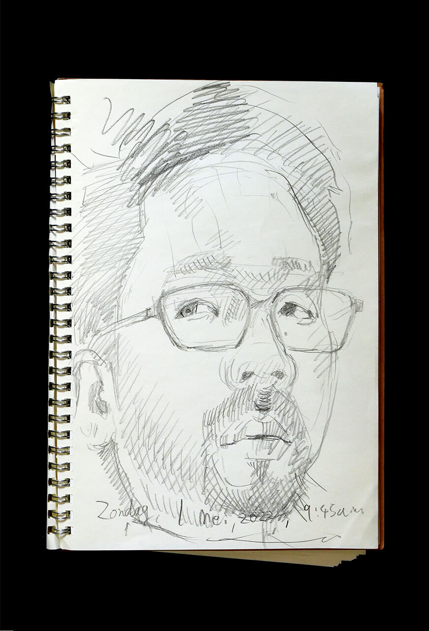 Contemporary artist SHINTAKU Tomoni's 2022/5/1 Self-portrait or pencil drawing