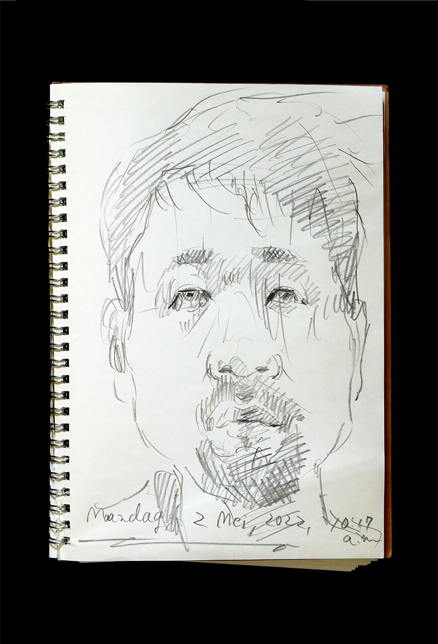 Contemporary artist SHINTAKU Tomoni's 2022/5/2 Self-portrait or pencil drawing