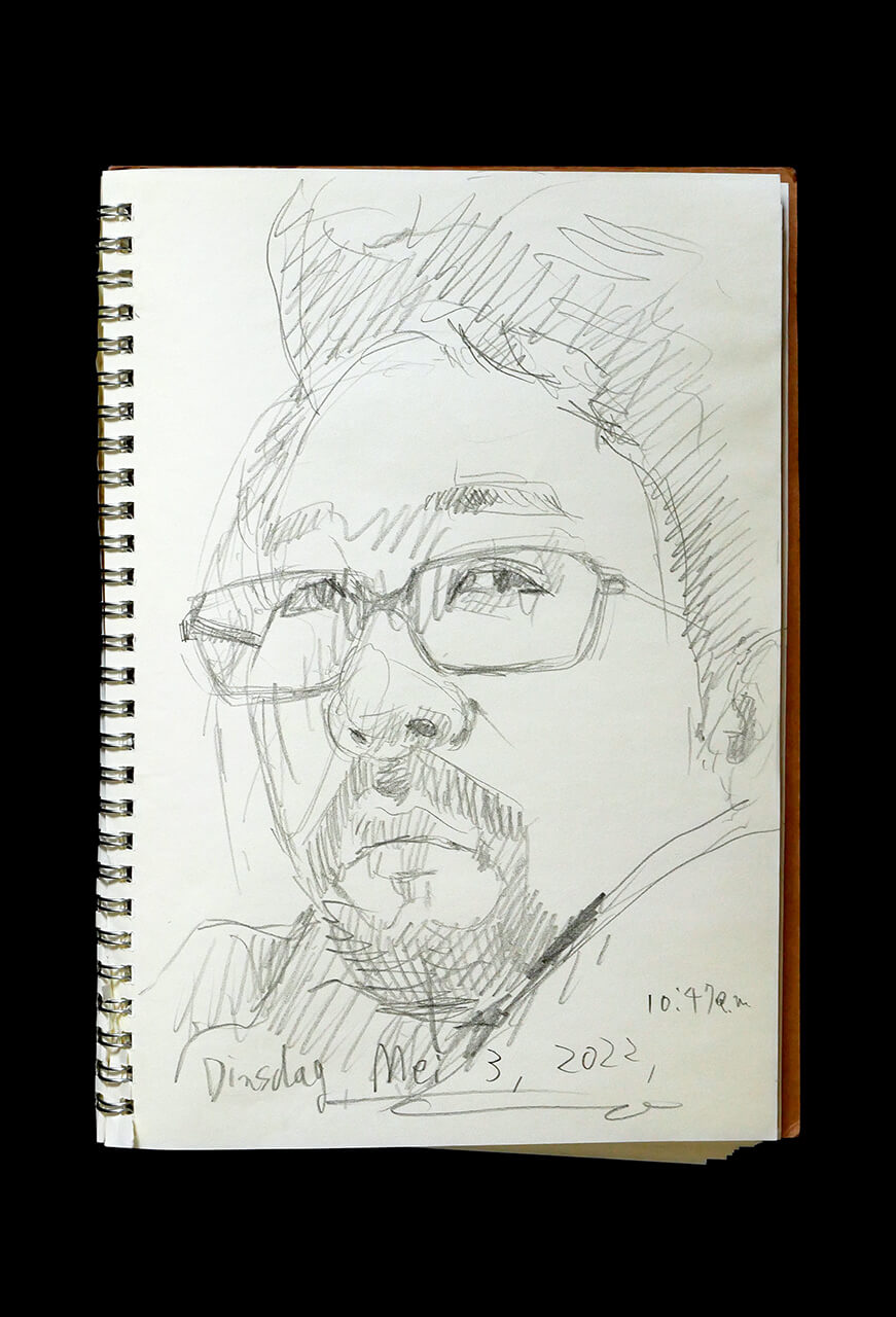 Contemporary artist SHINTAKU Tomoni's 2022/5/3 Self-portrait or pencil drawing