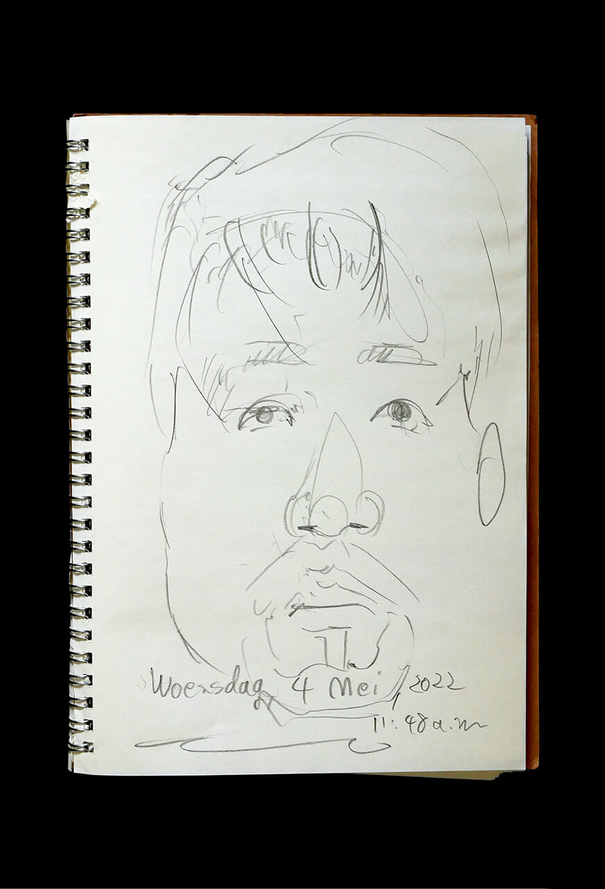 Contemporary artist SHINTAKU Tomoni's 2022/5/4 Self-portrait or pencil drawing