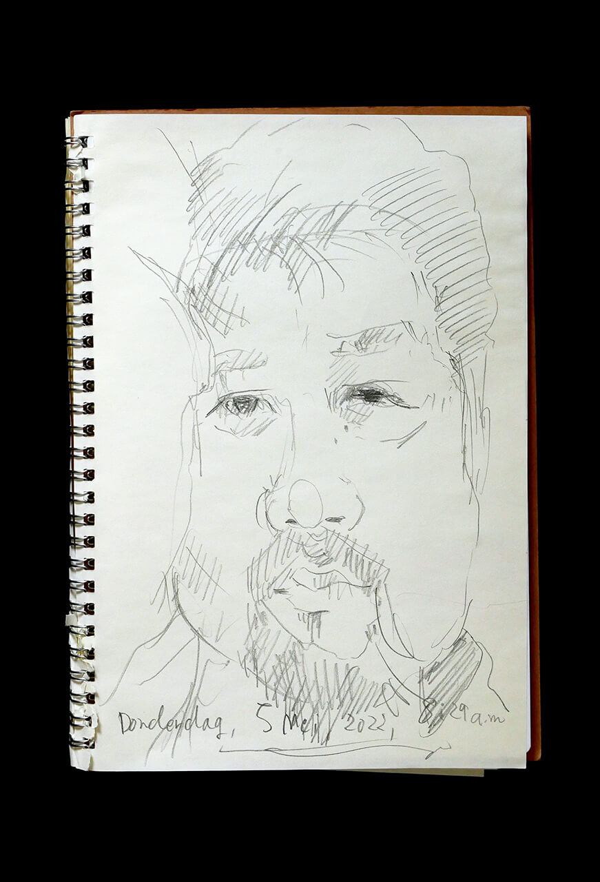 Contemporary artist SHINTAKU Tomoni's 2022/5/5 Self-portrait or pencil drawing