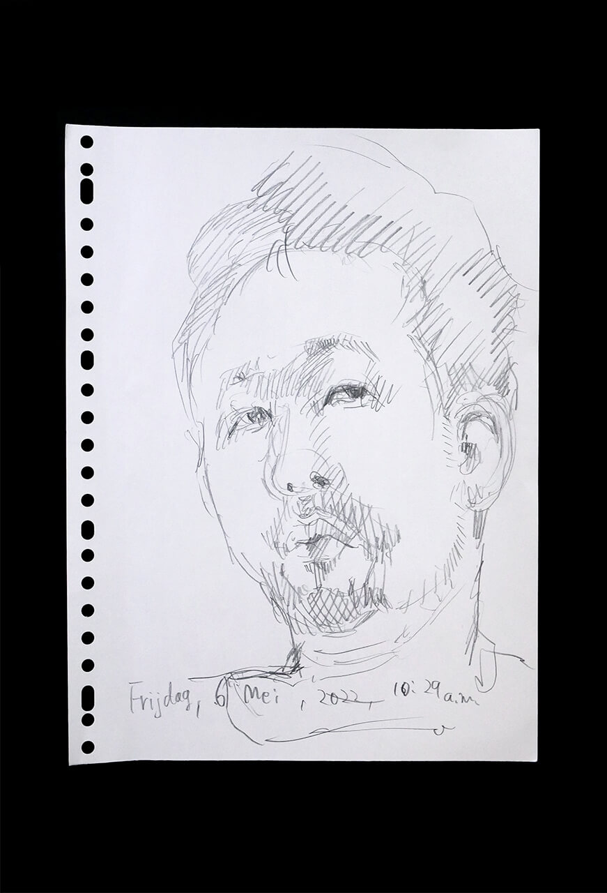 Contemporary artist SHINTAKU Tomoni's 2022/5/6 Self-portrait or pencil drawing