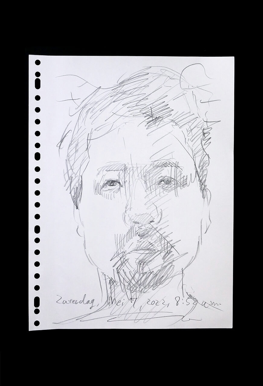 Contemporary artist SHINTAKU Tomoni's 2022/5/7 Self-portrait or pencil drawing