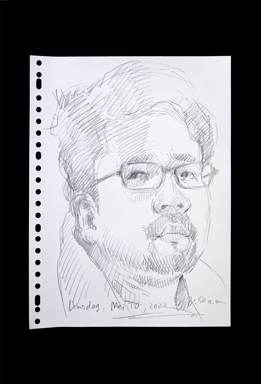 Contemporary artist SHINTAKU Tomoni's 2022/5/10 Self-portrait or pencil drawing