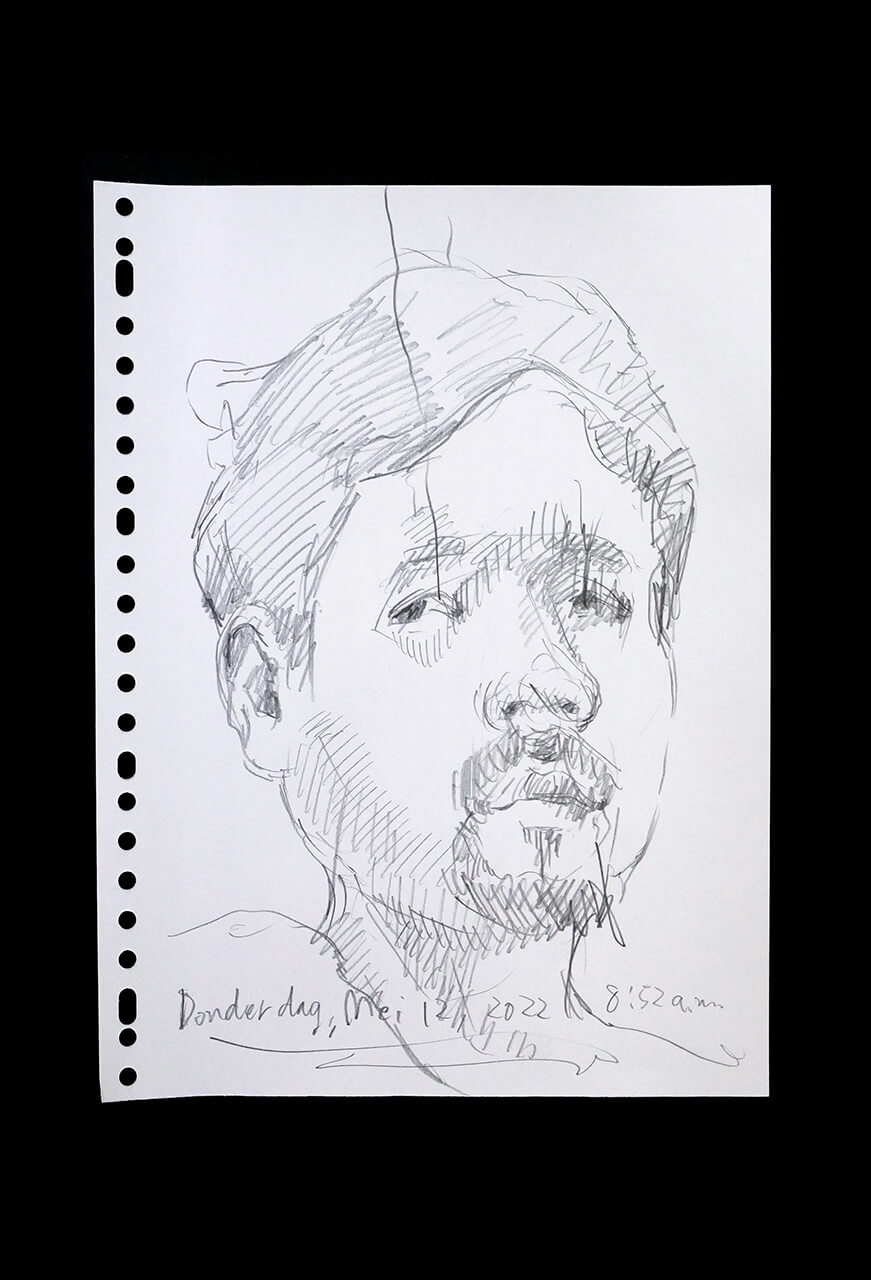 Contemporary artist SHINTAKU Tomoni's 2022/5/12 Self-portrait or pencil drawing