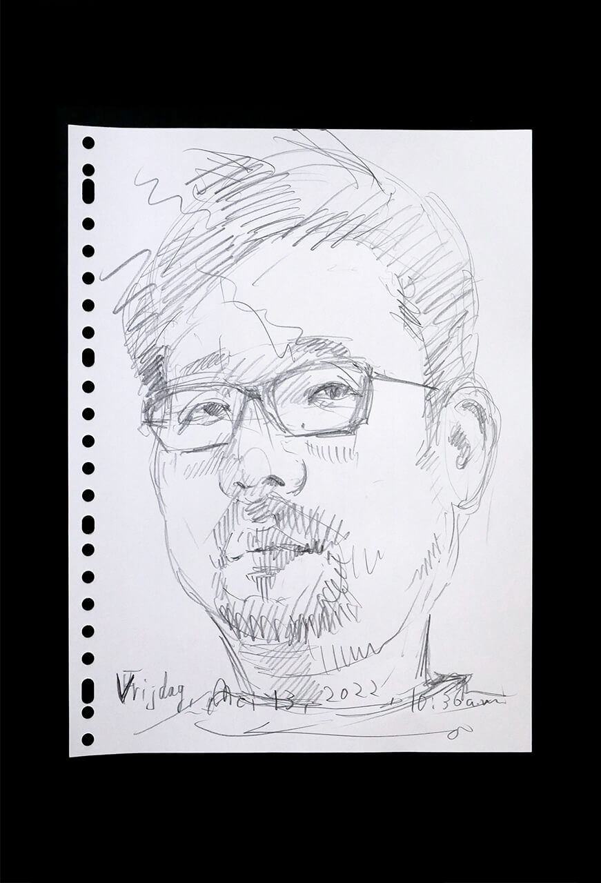 Contemporary artist SHINTAKU Tomoni's 2022/5/13 Self-portrait or pencil drawing