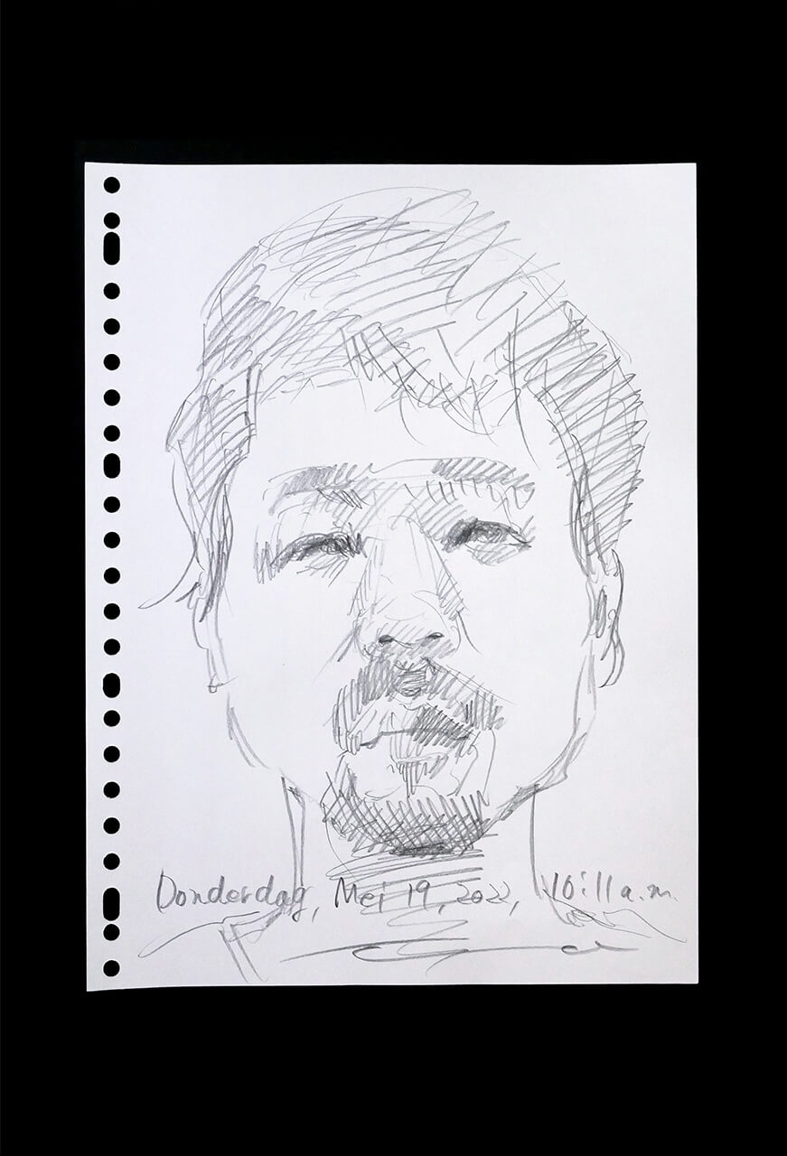 Contemporary artist SHINTAKU Tomoni's 2022/5/19 Self-portrait or pencil drawing