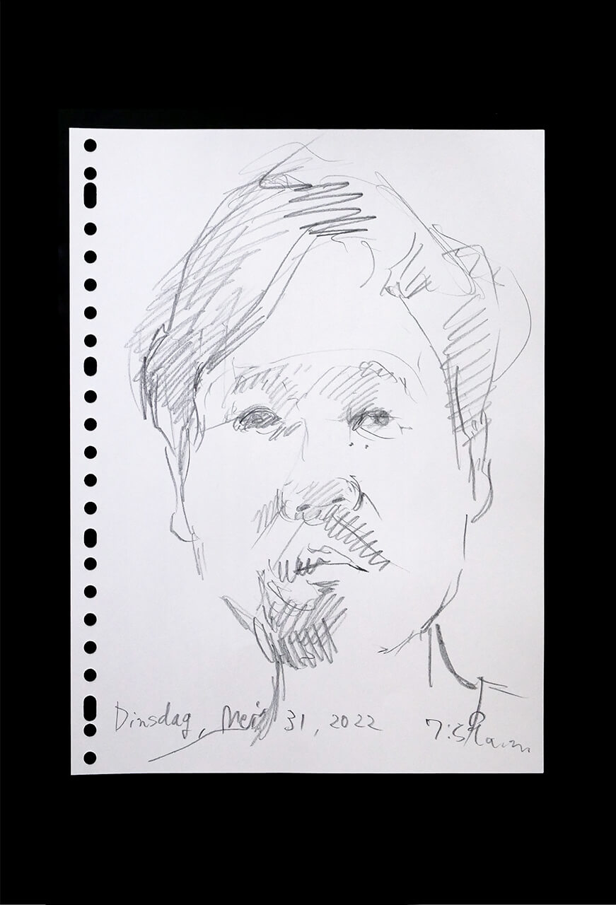 Contemporary artist SHINTAKU Tomoni's 2022/5/31 Self-portrait or pencil drawing
