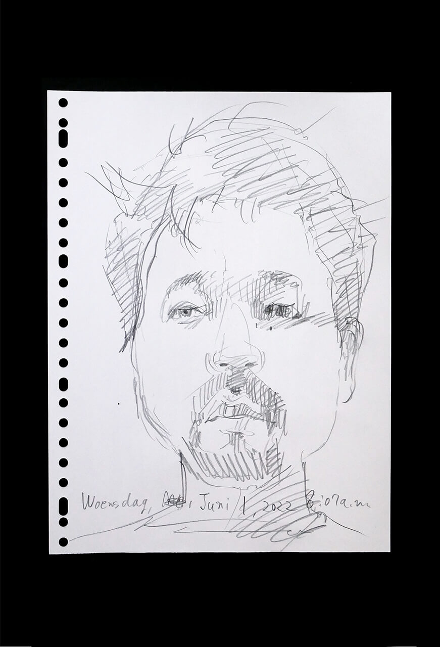 Contemporary artist SHINTAKU Tomoni's 2022/6/1 Self-portrait or pencil drawing