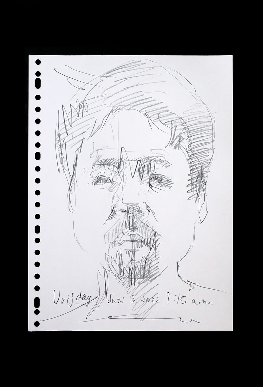 Contemporary artist SHINTAKU Tomoni's 2022/6/3 Self-portrait or pencil drawing