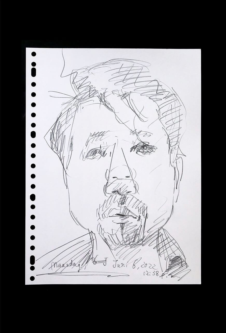 Contemporary artist SHINTAKU Tomoni's 2022/6/6 Self-portrait or pencil drawing